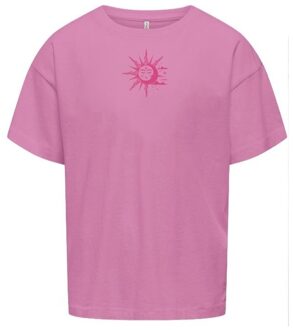 KIDS ONLY zomer top S/S meisjes - box fit - fuchsia, roze paars - Kogruth - Maat 110/116