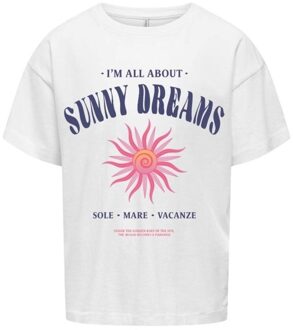 KIDS ONLY zomer top S/S meisjes - box fit - off wit - Kogruth - Maat 110/116