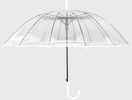 Kids Paraplu Transparante Grote Lange Steel Paraplu Mannelijke Vrouwelijke Regen Mode Effen Automatische Creatieve Regenachtige Clear wit