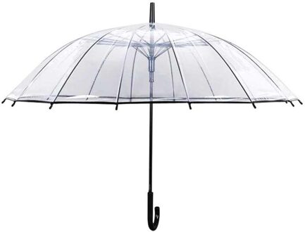 Kids Paraplu Transparante Grote Lange Steel Paraplu Mannelijke Vrouwelijke Regen Mode Effen Automatische Creatieve Regenachtige Clear zwart