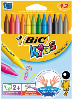 Kids Plastidecor waskrijt, etui met 12 stuks Multikleur