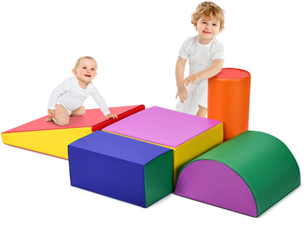 Kids Play Foam Set Toddlers Crawl Foam Shapes Set Climb Slide Safe Active Play
