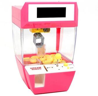 Kids Pop Machine Automaat Arcade Klauw Mini Grabber Prijs Machine Game Kids Toy Met Muziek Mode Clip Voor Kinderen Speelgoed roze
