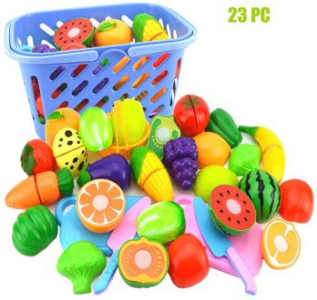 Kids Pretend Rollenspel Keuken Fruit Groente Voedsel Speelgoed Snijden Set Realistische Educatief Baby Speelgoed 23stk