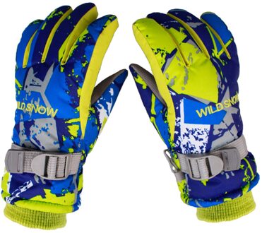 Kids Print Ski Handschoenen Winter Sneeuw Pols Dikker Mitten Jongens En Meisjes Warm Sneeuw Snowboard Winddicht Handschoenen BU M