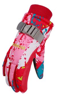 Kids Print Ski Handschoenen Winter Sneeuw Pols Dikker Mitten Jongens En Meisjes Warm Sneeuw Snowboard Winddicht Handschoenen HT L