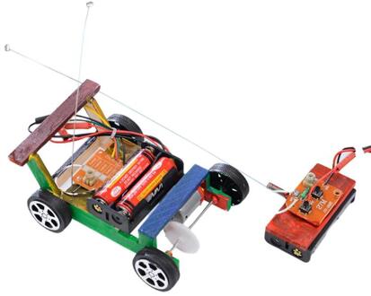 Kids Rc Auto Set Leermiddelen Diy Afstandsbediening Voertuig Auto Model Wetenschap Draadloze Controle Natuurkunde Experiment Speelgoed