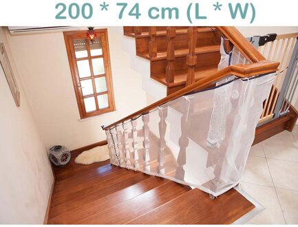 Kids Reling Trap Balkon Veiligheid Beschermen Netto Baby Veiligheid Hek Kinderen Veiligheidsproducten 200/300 Cm Witte Kleur 200 X 74 CM