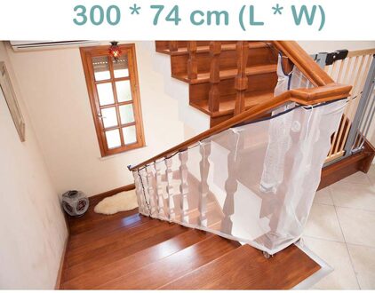 Kids Reling Trap Balkon Veiligheid Beschermen Netto Baby Veiligheid Hek Kinderen Veiligheidsproducten 200/300 Cm Witte Kleur 300 X 74 CM