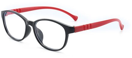 Kids Ronde Bril Bijziendheid Optische Brillen Blauw Licht Brilmonturen TR90 Siliconen Flexibele Kinderen Brilmonturen zwart kader rood Leg