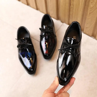 Kids Shoes For Boys Girls Leather Shoes For Kids Fellas Formal Shoe Boys Dress Shoes Faux Leather School Shoes Lace Up Prom