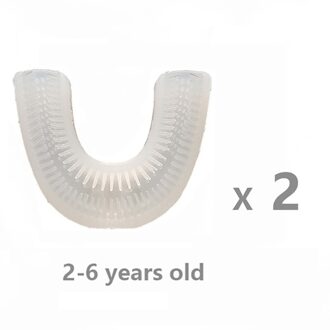 Kids Smart 360 Graden U Elektrische Tandenborstel Vervangen Tandenborstel Hoofd Siliconen Materiaal Geen Bpa 2stk-2-6Y