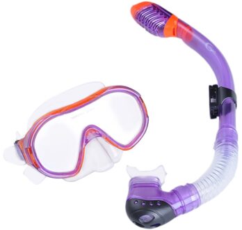 Kids Snorkel Set Anti-Fog Zwembril Beademingsbuis Vol Droge Snorkel Apparatuur Zwemmen Accessoires Voor Kinderen Paars