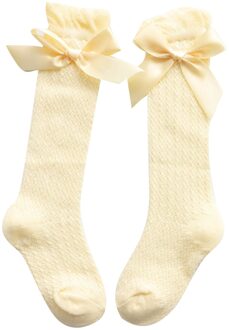 Kids Sokken Baby Meisjes Kniehoge Socking Katoen Zachte Kant Kinderen Sokken Prinses 0-3Yrs Peuter Meisje Beenwarmers Party geel