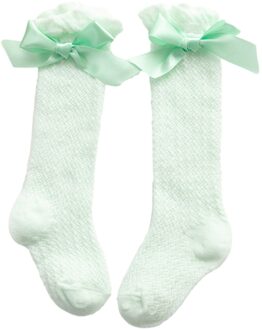 Kids Sokken Baby Meisjes Kniehoge Socking Katoen Zachte Kant Kinderen Sokken Prinses 0-3Yrs Peuter Meisje Beenwarmers Party groen
