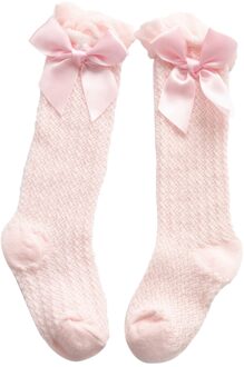 Kids Sokken Baby Meisjes Kniehoge Socking Katoen Zachte Kant Kinderen Sokken Prinses 0-3Yrs Peuter Meisje Beenwarmers Party roze