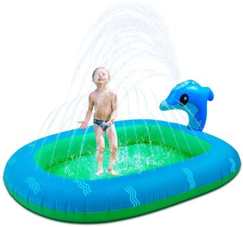 Kids Sprinkler Water Speelgoed Opblaasbare Ronde Splash Zwembad Spelen Sprinkler Mat Yard Outdoor Fun Pvc Materiaal Opblaasbare Water Zwembad 110X90CM