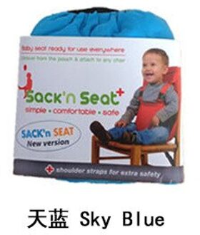 Kids Stoel Kinderstoel Reizen Opvouwbare Wasbare Baby Dining Hoge Eetkamer Cover Seat Veiligheidsgordel Feeding Baby Care Accessoires lucht blauw