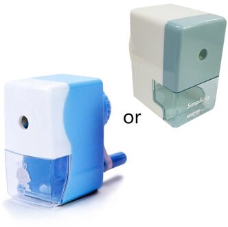 Kids Student Cartoon Puntenslijper Hand Crank Mechanische Accessoires Briefpapier School Kantoorbenodigdheden Blauw