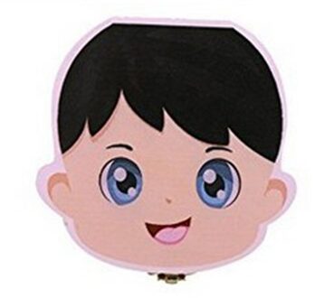 Kids Tand Box Organizer Voor Baby Besparen Melk Tanden Houten Opbergdoos bruin