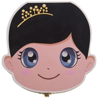 Kids Tand Box Organizer Voor Baby Besparen Melk Tanden Houten Opbergdoos roze