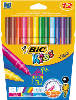 Kids viltstift Visa 12 stiften Multikleur