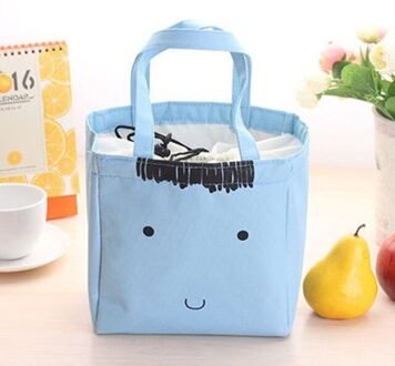 Kids Vrouwen Draagbare Lunch Tas Thermische Geïsoleerde Lunch Box Tote Koeltas Bento Pouch Lunch Container Voedsel Opbergzakken blauw