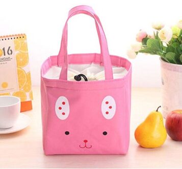 Kids Vrouwen Draagbare Lunch Tas Thermische Geïsoleerde Lunch Box Tote Koeltas Bento Pouch Lunch Container Voedsel Opbergzakken roze