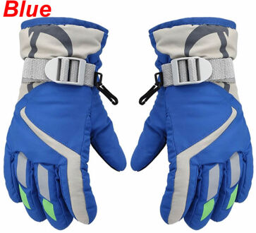 Kids Wanten Kinderen Jongens Meisjes Winter Warm Winddicht Waterdicht Antislip Sport Ski Handschoenen Kids Ademend Verstelbare Handschoen blauw