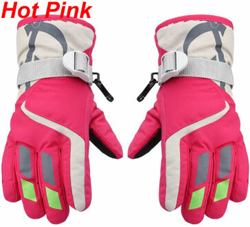 Kids Wanten Kinderen Jongens Meisjes Winter Warm Winddicht Waterdicht Antislip Sport Ski Handschoenen Kids Ademend Verstelbare Handschoen heet roze