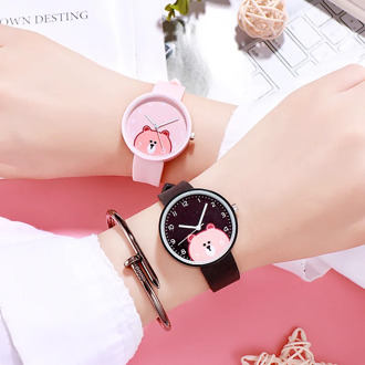 kids watches boys girls Cute cartoon bear Silicone children's watch women ladies quartz wristwatches gifts clock