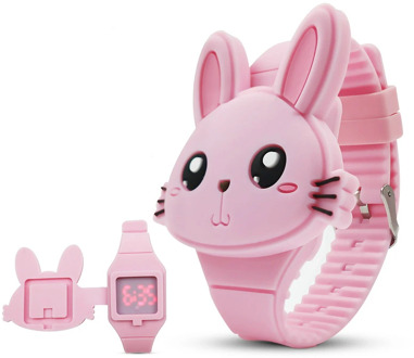 Kids Watches Children Cute Rabbit Cartoon Electronic Watch Boys and Girls Silicone Toy Wrist Watches Gifts Relogio Infantil