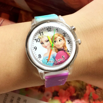 Kids Watches for Girls New Relojes Children Fashion Cute Rubber Colorful Light Source Princess Watches Student Watch Gifts