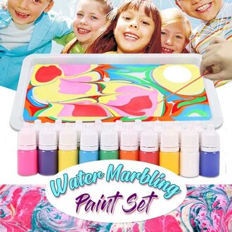 Kids Waterbasis Art Verf Set Marmering Schilderen Kit Art Set Van 6 Kleuren 46Ml Acrylverf Diy schilderen Op Water Creatieve Casa