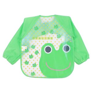 Kids Waterdicht Art Craft Schort Kiel Voor Kinderen Diy Schilderij Tekening Bakken Eten Schorten Zakken Voor Kwast Gereedschap groen