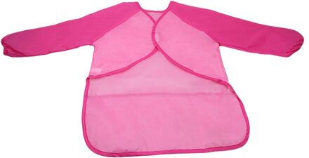Kids Waterdicht Art Craft Schort Kiel Voor Kinderen Diy Schilderij Tekening Bakken Eten Schorten Zakken Voor Kwast Gereedschap roze