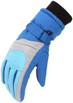Kids Waterdicht Winddicht Warme Handschoenen Winter Professionele Ski Handschoenen Meisjes Jongens Volwassen Sneeuw Kids Skiën Snowboard Handschoenen Zwart Blauw