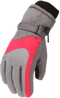 Kids Waterdicht Winddicht Warme Handschoenen Winter Professionele Ski Handschoenen Meisjes Jongens Volwassen Sneeuw Kids Skiën Snowboard Handschoenen Zwart Grijs