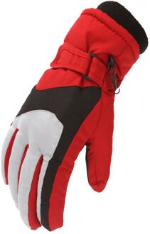 Kids Waterdicht Winddicht Warme Handschoenen Winter Professionele Ski Handschoenen Meisjes Jongens Volwassen Sneeuw Kids Skiën Snowboard Handschoenen Zwart Rood