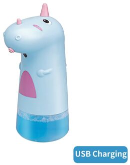 Kids Zeepdispenser Automatische Schuimende Infrarood Slimme Sensor Intelligente Handwasmachine Voor Keuken Badkamer Gebruik Volume 250Ml blauw(USB Charge)