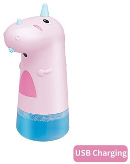 Kids Zeepdispenser Automatische Schuimende Infrarood Slimme Sensor Intelligente Handwasmachine Voor Keuken Badkamer Gebruik Volume 250Ml roze(USB Charge)