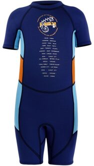 Kids Zomer 2.5Mm Neopreen Swimwears Duikpakken Shorts Mouwen Jongens Surfen Rash Guards Snorkel Kids Wetsuits marine / L