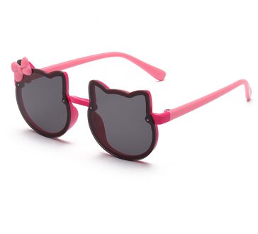 Kids Zonnebril Meisjes Cat Eye Kinderen Bril Jongens UV400 Lens Baby Zonnebril Leuke Brillen Tinten Driver Bril roos roze