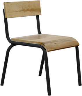 Kidsdepot Original Stoel Hout-Metal Zwart (Set van 2 Stuks)