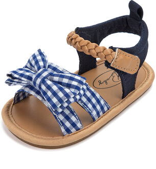 Kidsun Nieuw Product Baby Sandalen Baby Meisjes Schoenen Boog-Knoop Prinses Rubberen Zool Antislip Peuter Eerste wandelaars 2-Kleuren Blauw / 7-12 Months
