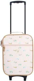 Kidzroom Small Talk Trolley beige kinderkoffer zachte koffer - H 41 x B 30 x D 14 cm