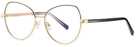 Kiekeboe Blauw Licht Blokkeren Cat Eye Bril Voor Computer Vrouwen Metalen Vrouwelijke Brillen Prescription Clear Lens Oogbescherming goud zwart kader