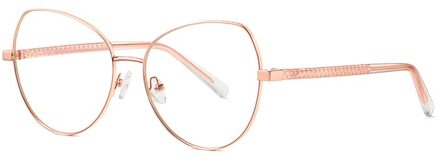 Kiekeboe Blauw Licht Blokkeren Cat Eye Bril Voor Computer Vrouwen Metalen Vrouwelijke Brillen Prescription Clear Lens Oogbescherming roos goud kader