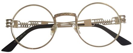 Kiekeboe Clear Gold Ronde Frames Brillen Voor Vrouwen Vintage Steampunk Ronde Brilmonturen Voor Mannen Mannelijke Nerd Metalen zilver