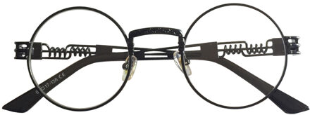 Kiekeboe Clear Gold Ronde Frames Brillen Voor Vrouwen Vintage Steampunk Ronde Brilmonturen Voor Mannen Mannelijke Nerd Metalen zwart